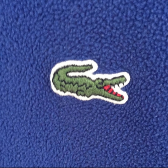 Lacoste Large Zip Front Blue Fleece Jacket - Picture 6 of 6
